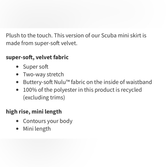 NWT Lululemon Scuba High-Rise Mini Skirt *Velvet- Nightfall/ Size Small - Picture 11 of 11